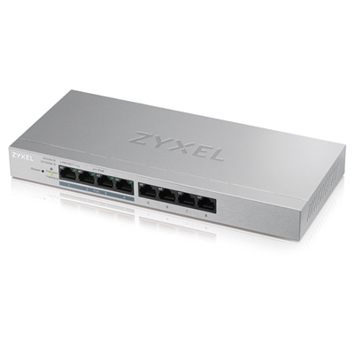 SWITCH 8P LAN GIGABIT ZYXEL GS1200-8HPV2-EU0101F UNMANAGED PLUS (4P POE, EROG. FINO 60W)