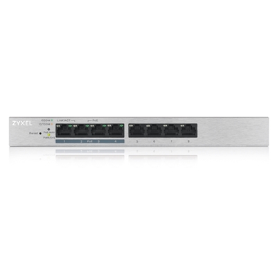 43.9376-1.jpg SWITCH 8P LAN GIGABIT ZYXEL GS1200-8HPV2-EU0101F UNMANAGED PLUS (4P POE, EROG. FINO 60W)